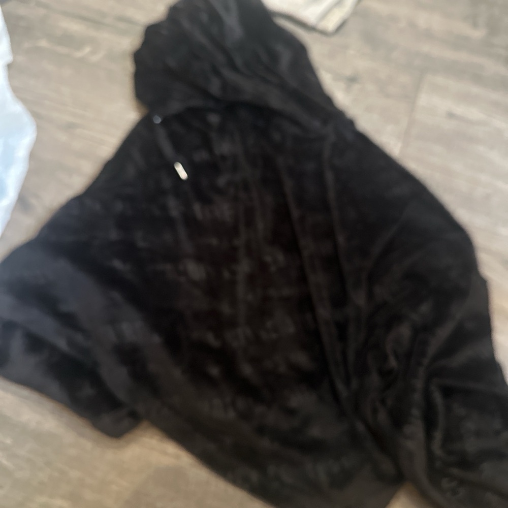 Juicy Couture Black Faux Fur Hooded Coat